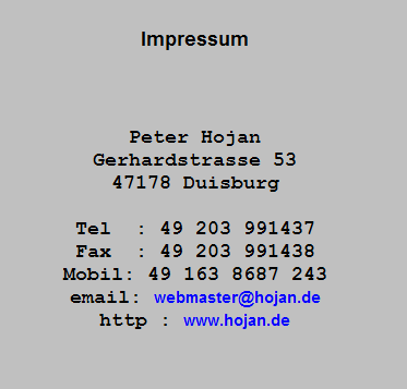 Hier sollte das Impressum erscheinen!